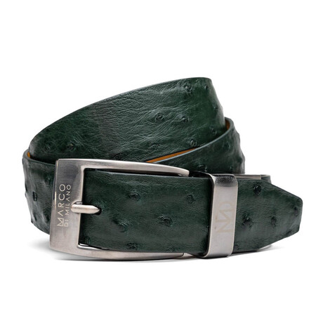 Ostrich Leather Belt // Forest Green (36)