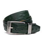 Ostrich Leather Belt // Forest Green (48)