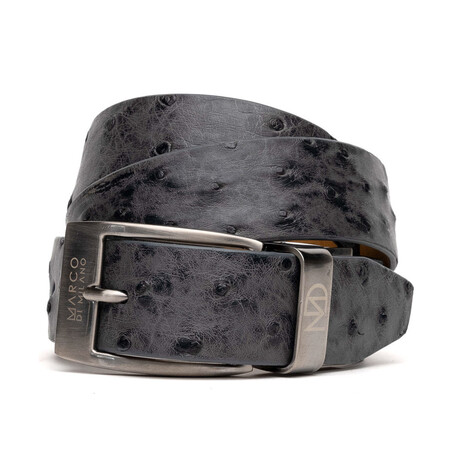 Ostrich Leather Belt // Antique Gray (36)