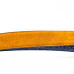 Flack Yakarey Leather Belt // Navy (40)