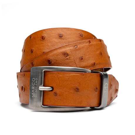 Ostrich Leather Belt // Brandy (36)