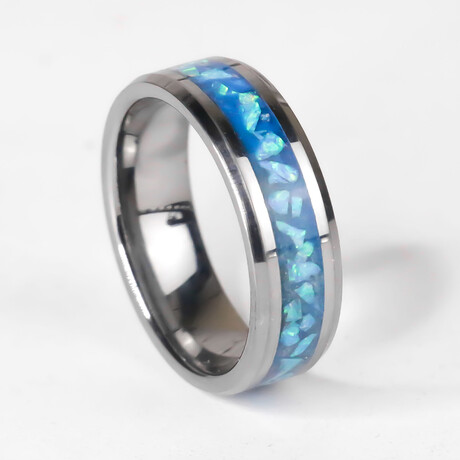 The Alpine Glacier - Tungsten Opal Ring (7)