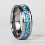 The Alpine Glacier - Tungsten Opal Ring (7.5)