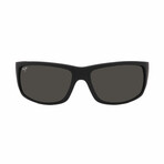 Maui Jim // Men's //n 266-02MR World Cup Square Sunglasses // Rubber Black + Grey Polarized