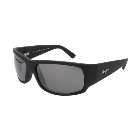 Maui Jim // Men's //n 266-02MR World Cup Square Sunglasses // Rubber Black + Grey Polarized