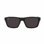 Maui Jim // Men's // 897-02A The Flats Square Sunglasses // Matte Black + Grey Polarized