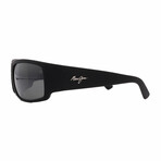 Maui Jim // Men's //n 266-02MR World Cup Square Sunglasses // Rubber Black + Grey Polarized