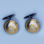 Silver Spartan Shield Cufflinks