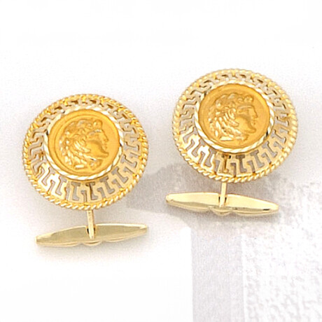 Gold Alexander the Great Cufflinks