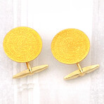 Gold Phaistos Disk Cufflinks