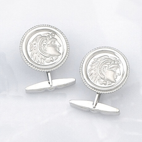 Silver Alexander the Great Cufflinks