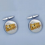 Silver Ancient Greek Chariot Cufflinks