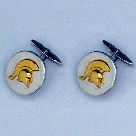 Silver Spartan Helmet Cufflinks