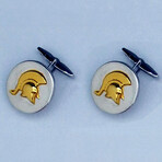 Silver Spartan Helmet Cufflinks