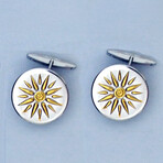 Silver Vergina Sun Cufflinks