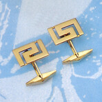 Gold Greek Key Cufflinks // Meander // Small