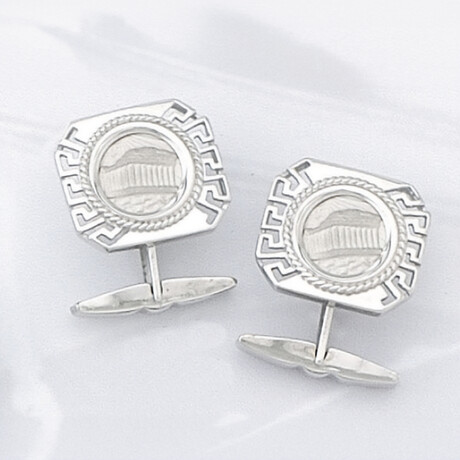 Silver Parthenon of Acropolis Cufflinks