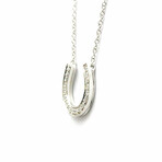 Tiffany & Co. // Platinum Horseshoe Diamond Pendant Necklace // 15.74" // Store Display