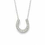 Tiffany & Co. // Platinum Horseshoe Diamond Pendant Necklace // 15.74" // Store Display