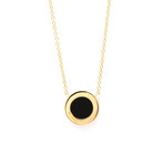 Tiffany & Co. // 18k Rose Gold T-Two Circle Diamond + Onyx Pendant Necklace // 15.94"-17.91" // Store Display