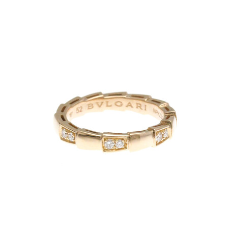 Bulgari // 18k Rose Gold Serpenti Viper Diamond Ring // Ring Size: 6.25 // Store Display