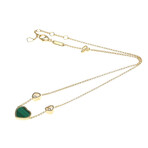 Chopard // 18k Rose Gold Happy Heart Malachite + Diamond Pendant Necklace // 14.37"-16.14" // Store Display