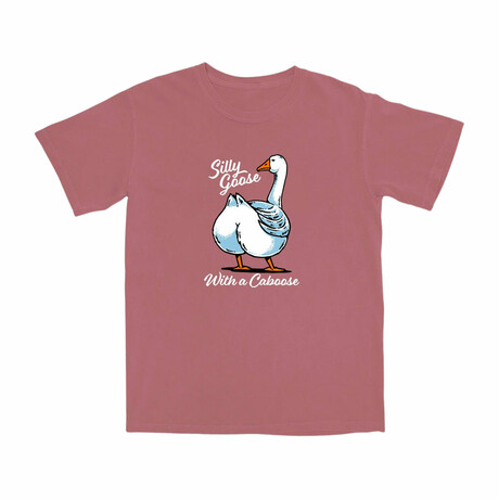 Silly Goose with a Caboose T-Shirt // Red (S)