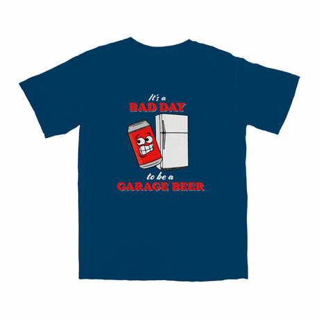 It's a Bad Day to Be a Garage Beer T-Shirt // Navy (S)