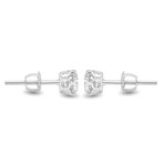 14K White Gold Lab-Grown Diamond Classic Medium Stud Earrings // New