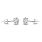 14K White Gold Lab-Grown Diamond Classic Large Stud Earrings // New