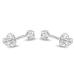 14K White Gold Lab-Grown Diamond Small Stud Earrings // New