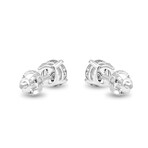 14K White Gold Lab-Grown Diamond Classic Medium Stud Earrings I // New