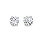 14K White Gold Lab-Grown Diamond Classic Medium Stud Earrings I // New