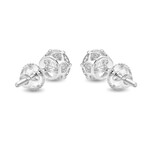 14K White Gold Lab-Grown Diamond Classic Medium Stud Earrings // New