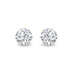 14K White Gold Lab-Grown Diamond Classic Medium Stud Earrings // New