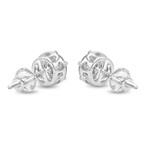 14K White Gold Lab-Grown Diamond Classic Large Stud Earrings // New