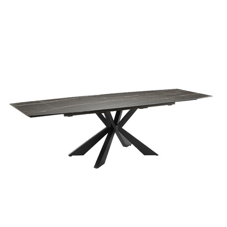 Icon Motorized Dining Table // Black Base + Black Marbled Porcelain Top