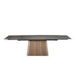 Totem Motorized Dining Table // Walnut Base + Black Marbled Porcelain Top