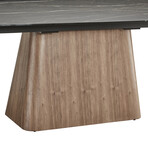 Totem Motorized Dining Table // Walnut Base + Black Marbled Porcelain Top