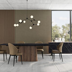 Totem Motorized Dining Table // Walnut Base + Black Marbled Porcelain Top