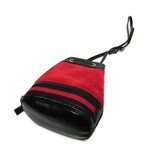 Gucci // Leather + Suede Drawstring Shoulder Bag // Black + Navy + Red // Pre-Owned