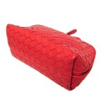 Bottega Veneta // Leather Intreccio Pouch // Red // Pre-Owned