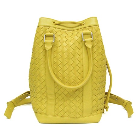 Bottega Veneta // Leather Intrecciato Backpack // Yellow // Pre-Owned