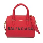 Balenciaga // Leather Ville Bowling Handbag // Red // Pre-Owned