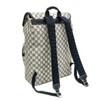 Gucci // GG Supreme Canvas + Leather Backpack // Beige + Navy // Pre-Owned