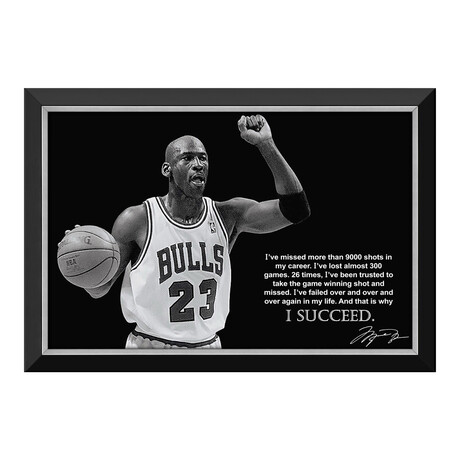 Michael Jordan "Why I Succeed" Framed Canvas - Facsimile Autograph