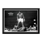 Muhammad Ali Vs Sonny Liston First Round KO Framed Canvas - Facsimile Autograph