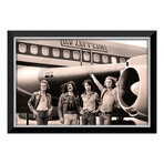 Led Zeppelin With The Starship Tour Plane - Framed Canvas - Facsimile Autographs