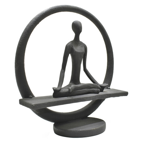 Adam & Friends Home Decor Yoga Meditation Circle Sculpture // 1-Piece // Black