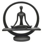 Adam & Friends Home Decor Yoga Meditation Circle Sculpture // 1-Piece // Black